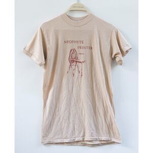 Vintage Single Stitch Neophyte Printer Tan Screen Printed Amart T-Shirt Size L